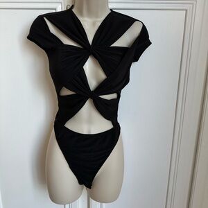 Black Never Too Much Bodysuit. Size XS
